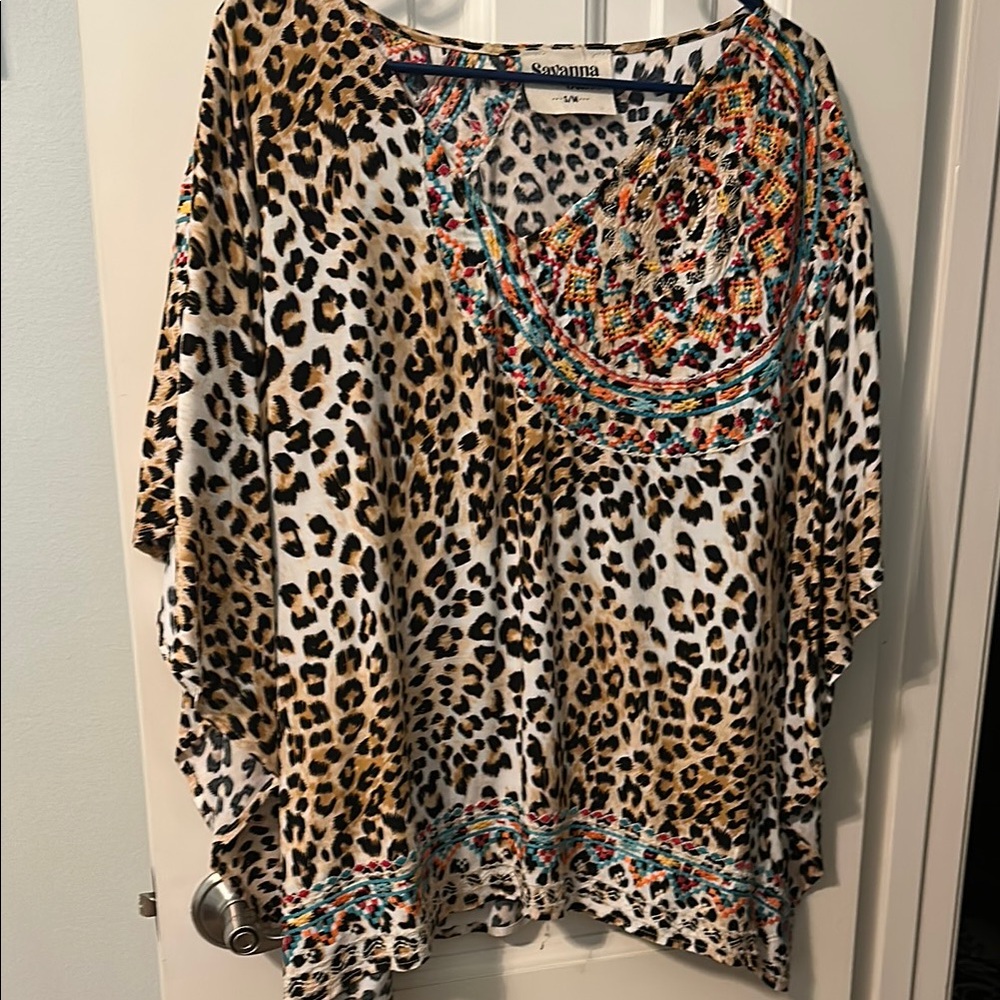 Savanna Jane Brown and Black Relaxed Blouse